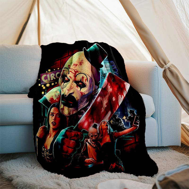 Coperta plaid stampata Art the Clown Terrifier1—leggera, morbida, calda;coperta versatile per tutte le stagioni—perfetta come coperta per l'aria condizionata, coperta per il riposino