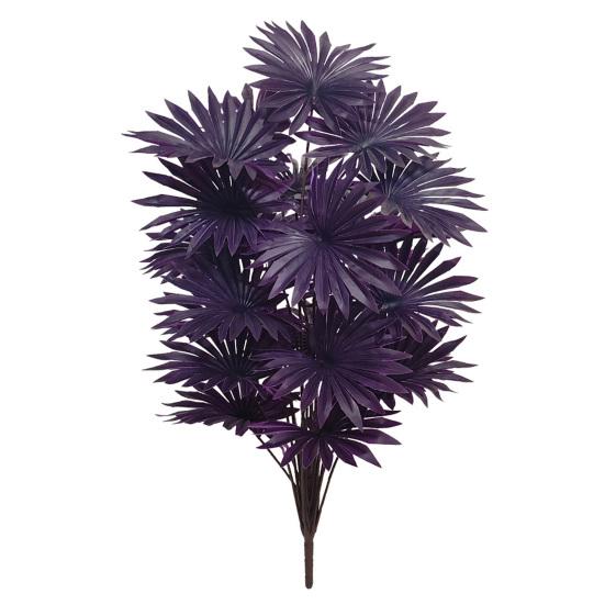 Purple Artificial Palm Tree Realistic Faux Palm Tropical Leaves Fake Palm Branches for Halloween Christmas Indoor Outdoor Decor