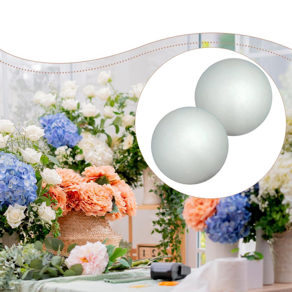 2 Craft Foam Balls for Christmas Decoration, DIY Projects, School, Model Making, Birthday, Year,