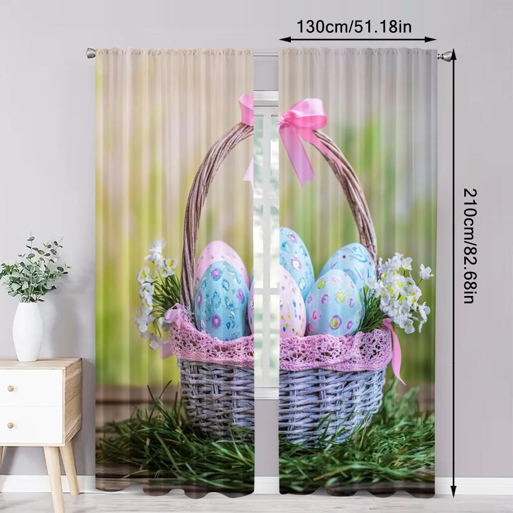 Curtains Easter Egg Versatile Durable Polyester Without Electricity Holiday Decorations Indoor Celebrations Decor Curtain Made Of Washable