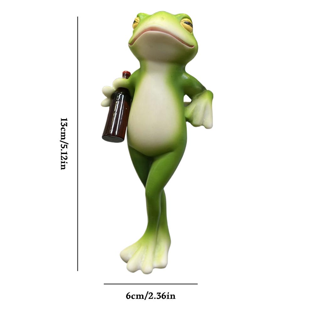 Niedliche Froschstatue, Froschfiguren Ornament Pflanzen Dekorationen für Töpfe Outdoor Harz Hängende Froschskulptur Garten Haus Dekor