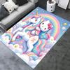 Office Rug Unicorn, Hello Kitty Anti-Slip Rug, Machine Washable for Living Room, Bedroom, Office, Multiple Sizes, Bedroom Mat, Decorative Mat, Durable