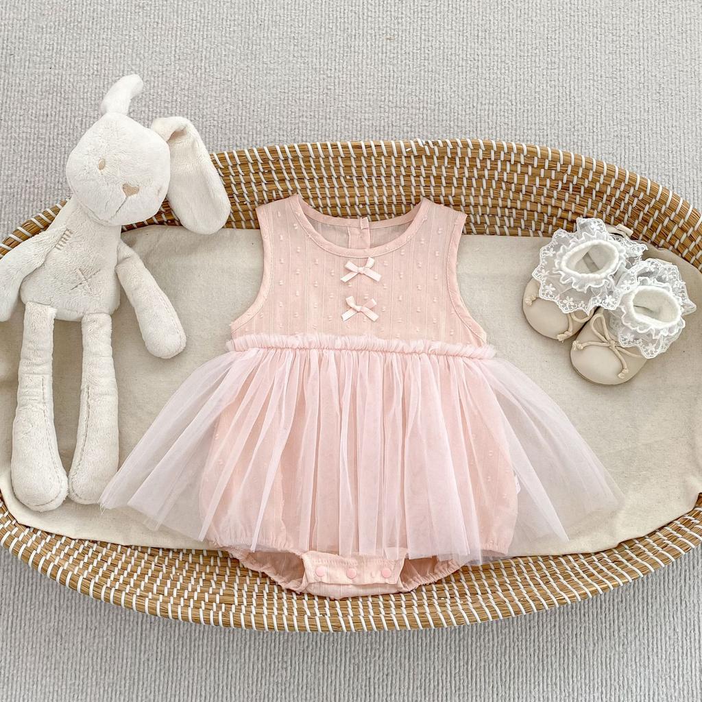 Summer Baby Girl Sleeveless Mesh Romper Princess Crawl Dress