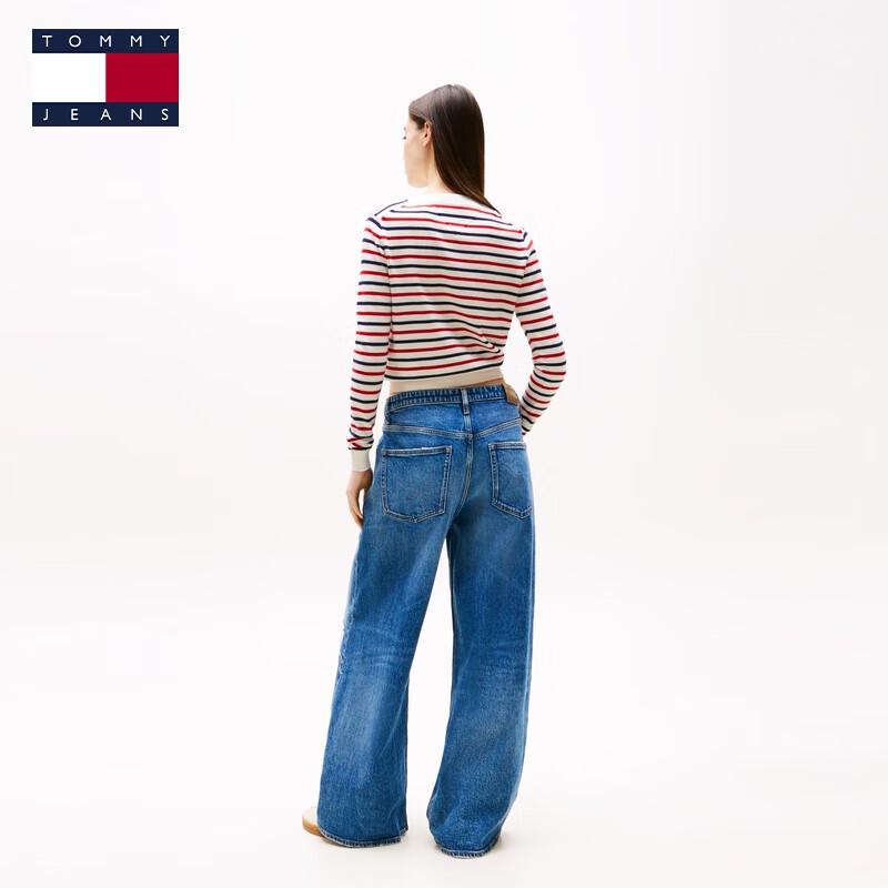 TOMMY JEANS Women's Cotton Striped Slim Fit Cardigan