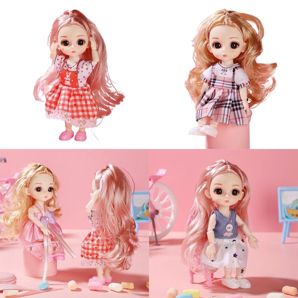 1/12 6.6in Bjd Princess Dolls Cute Moveable Joints Kids Birthday Gift