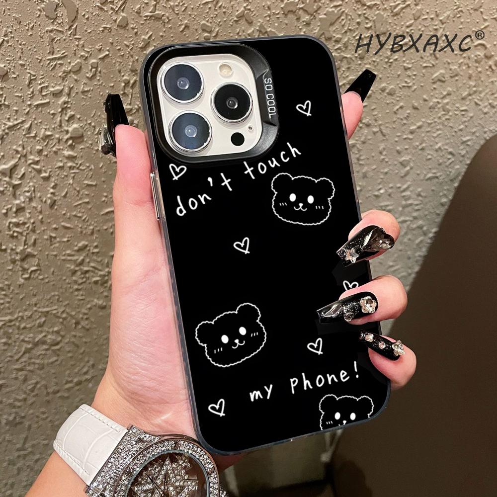Cute and beautiful Phone Case Colored Silvery Metal IMD FOR IPhone 15 14 11 12 Pro 13 16 Pro MAX XR XS Matte Transparent Cover