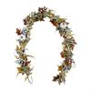 Fall Harvest Garlands Decors With Pumpkins, Leaves and Berries Accent, Flexible Wire Vine About 180 for Mantels Doorway Windo