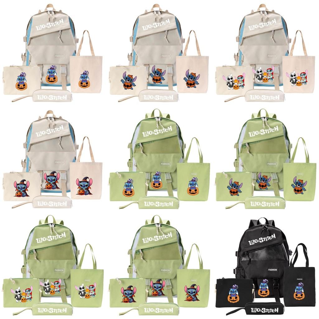 Stylish And Versatile Stitch Backpack Set With Four Unique Pieces For Students