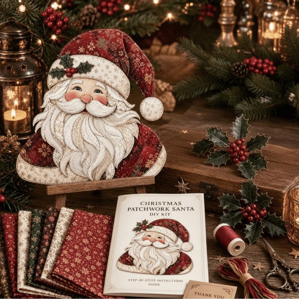 Pre-cut Fabric Christmas Patchwork Art Painting Kit Christmas Tree Patchwork Fabric Kit Friend