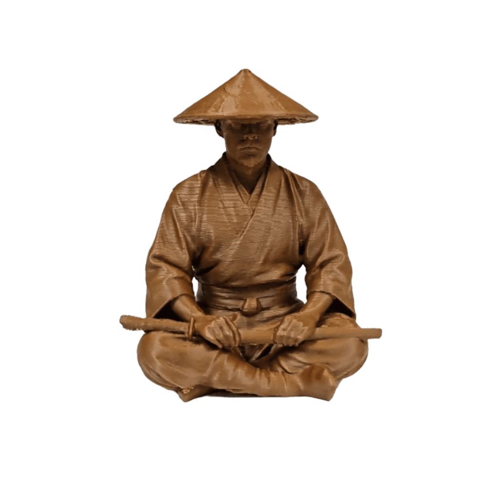 Sitting Pose Warrior Figurine 3D Printed Samurai Sculpture Creative Ninja Ornaments Home