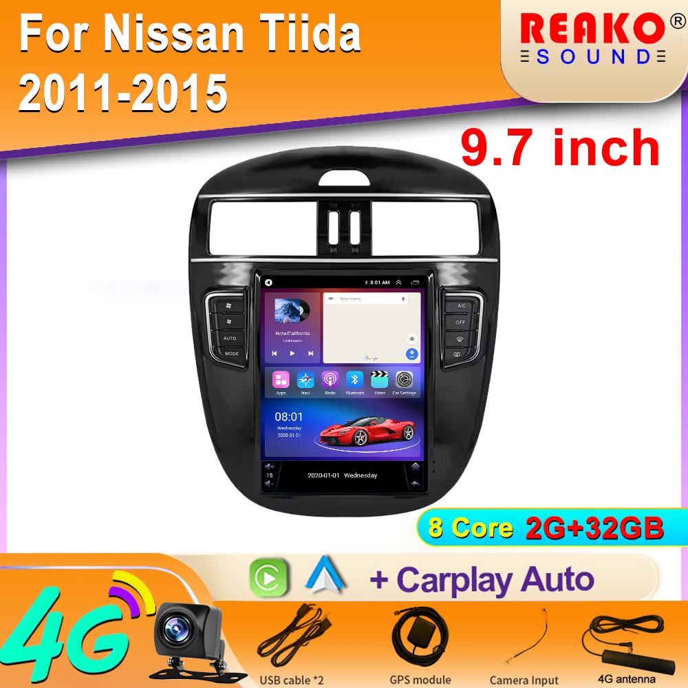 9.7 Inch For Nissan Tiida 2011-2015 4G Car Radio Android Auto GPS Navigation Multimedia Player Video Output 5G WIFI 2din DVD