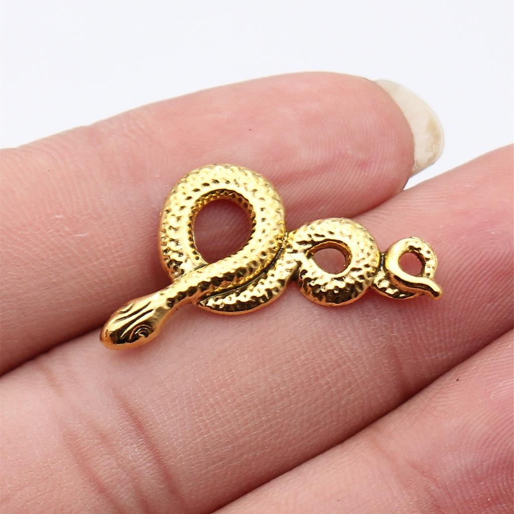 10pcs 31x16mm 3 Colors Antique Silver Color Antique Gold Color Antique Bronze Color Snake Charms Jewelry Making Accessories