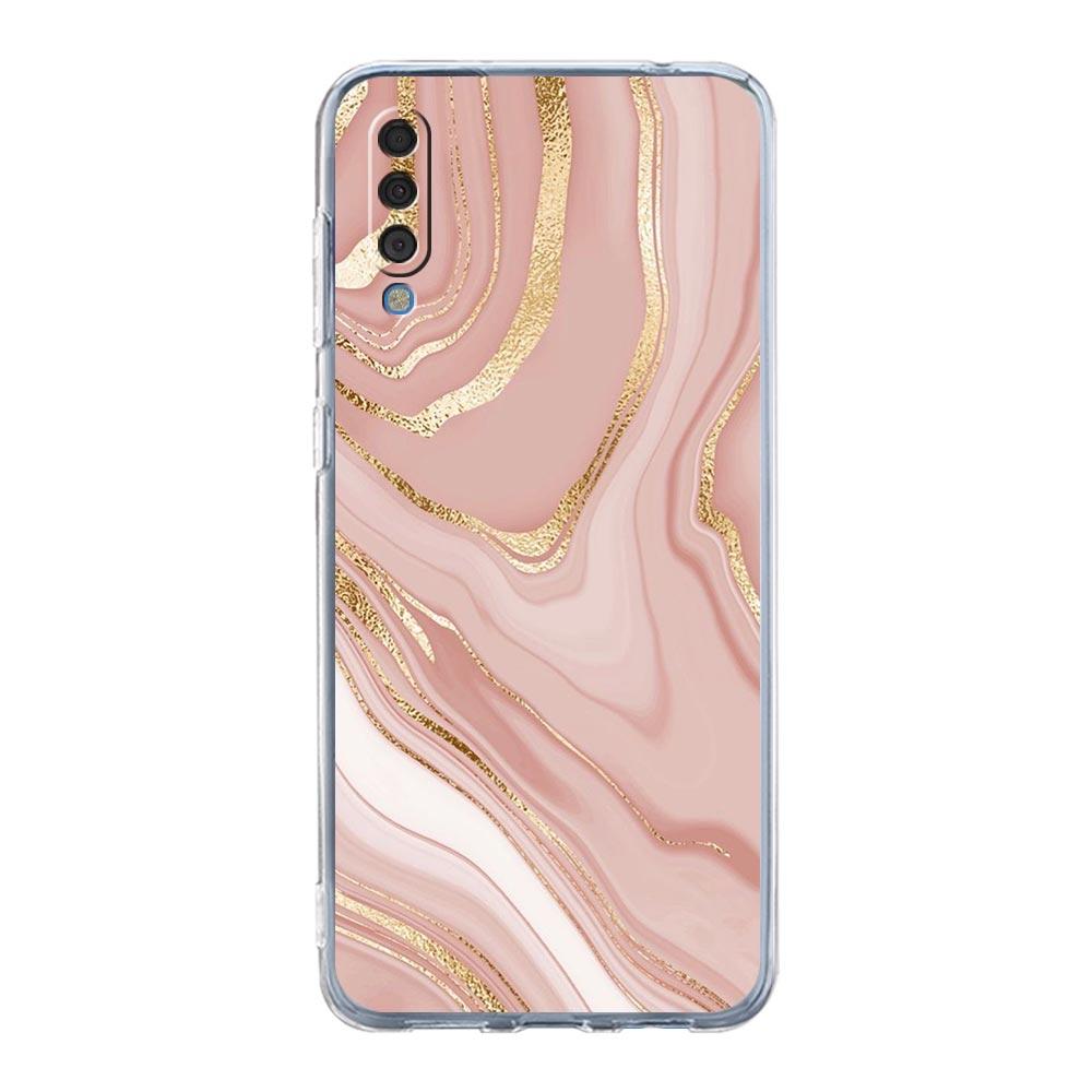 Phone Case For Samsung A16 A14 A12 A22 A32 5G A34 A42 A52 A54 A50 A70 A40 A20E A10S A20S A04S A06 Cover Beautiful Rose Gold Art