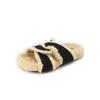 Fashion Women's Luxury Designer Flat Plush Slippers 2024 Autumn and Winter Hot Sale Casual Flocked Lamb Hair Open Toe Slippers Pantufla