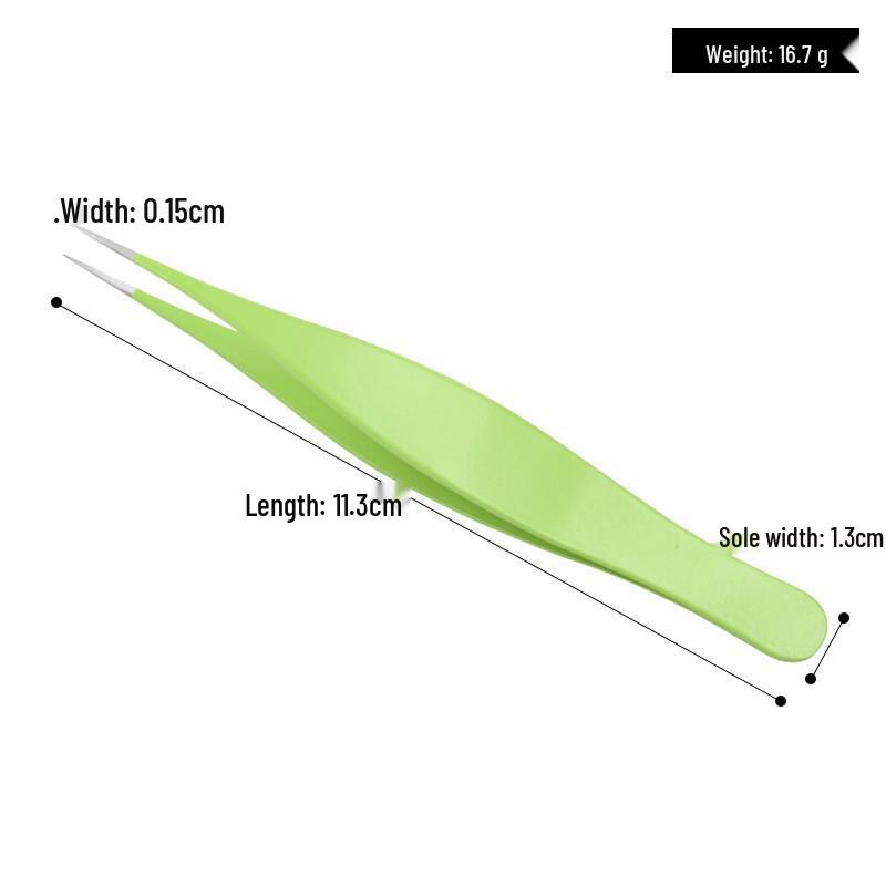 Multicolored Stainless Steel Pointed Eyebrow Tweezers - Beauty Tools for Precision Makeup and Trimming