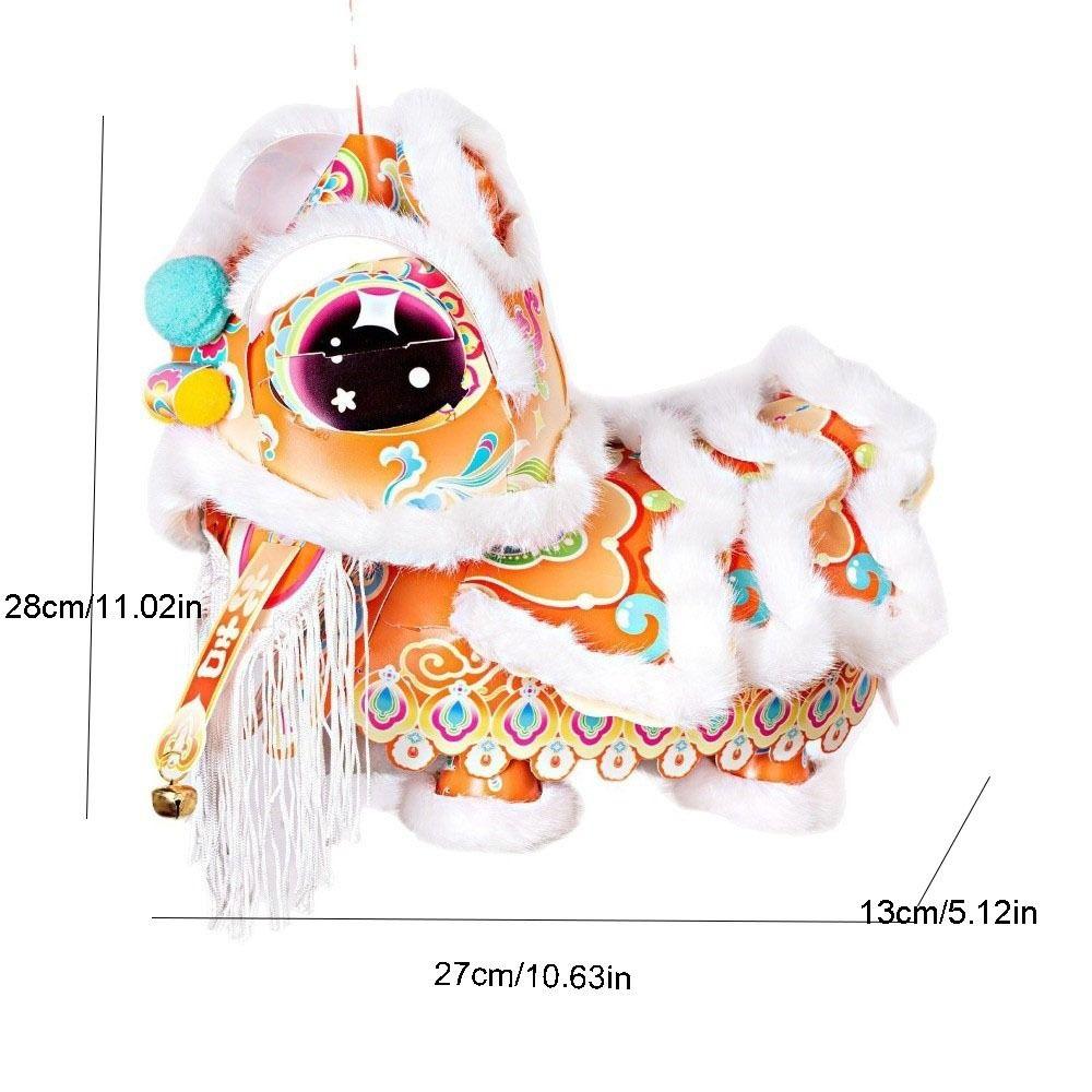 Lion Dance Mid-Autumn Festival Lantern PVC Ancient Style Chinese Style Lantern DIY Material Package with Tassel Handheld Lantern