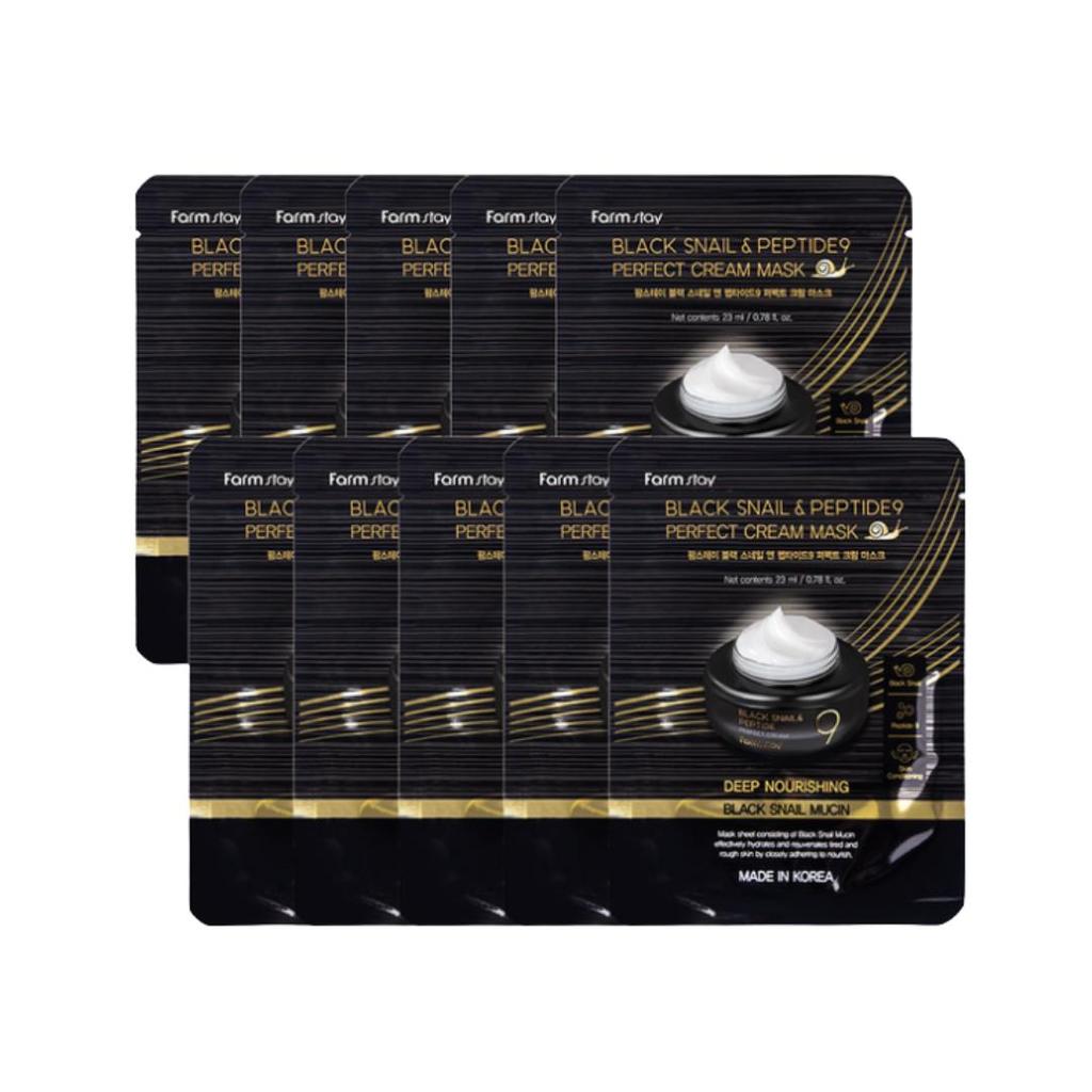 Farmstay Black Snail & Peptide9 Perfect Skincare Collection Toner Ampoule Emulsion Cream Mask Pack