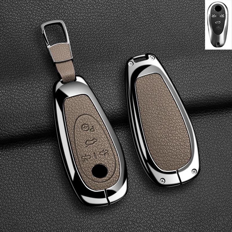 Metal Leather Car Key Case Cover Protector Shell For Morris Garages Mg Cyberster Smart Remote Keyless Accessories