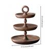 Tiered Serving Tray Food-Grade Multi-Tier Walnut Wood Stand Robust