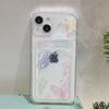 Transparent Butterfly Card Slot Phone Case for iPhone 11/13/14, XS/XR, 15.