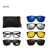 6 In 1 Spectacle Frame Men Women With 5 Pcs Clip On Polarized Sunglasses Magnetic Glasses Male Computer Optical 2201