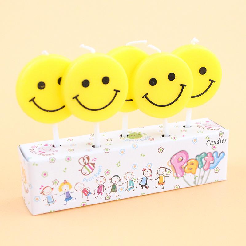 New Smiling Face Creative Birthday Cake Candles Birthday Candles Creative Romantic Cartoon Baby One Year Old Children
