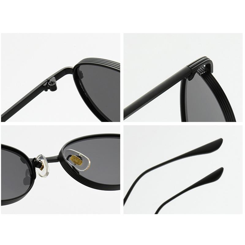 European and American Personalized Small Frame Oval Exquisite Metal Glasses for Men and Women Fashionable Anti-Uv Sunglasses