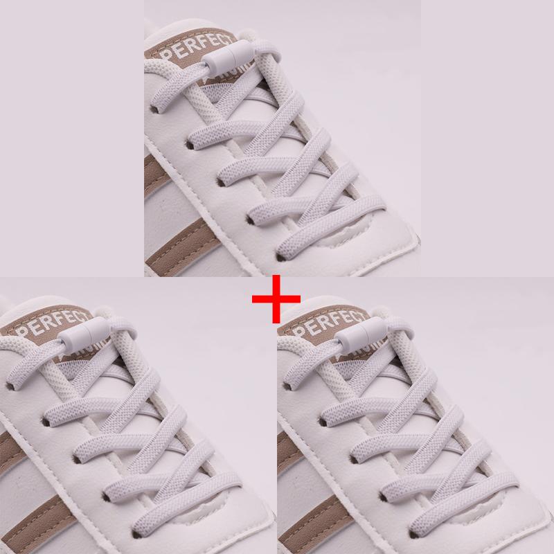 New 1Pair/3Pair Metal Lock Shoe Laces for Sneakers Elastic Stretch No Tie Shoelaces Casual Shoes Running Shoes