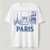 Vintage Paris France T-Shirt Eiffel Tower Arc De Triomphe Travel Souvenir Tee