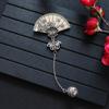 Silver Plated Women's Accessories Chinese Style Brooch Fan-Shaped Pin Plum Blossom Brooch