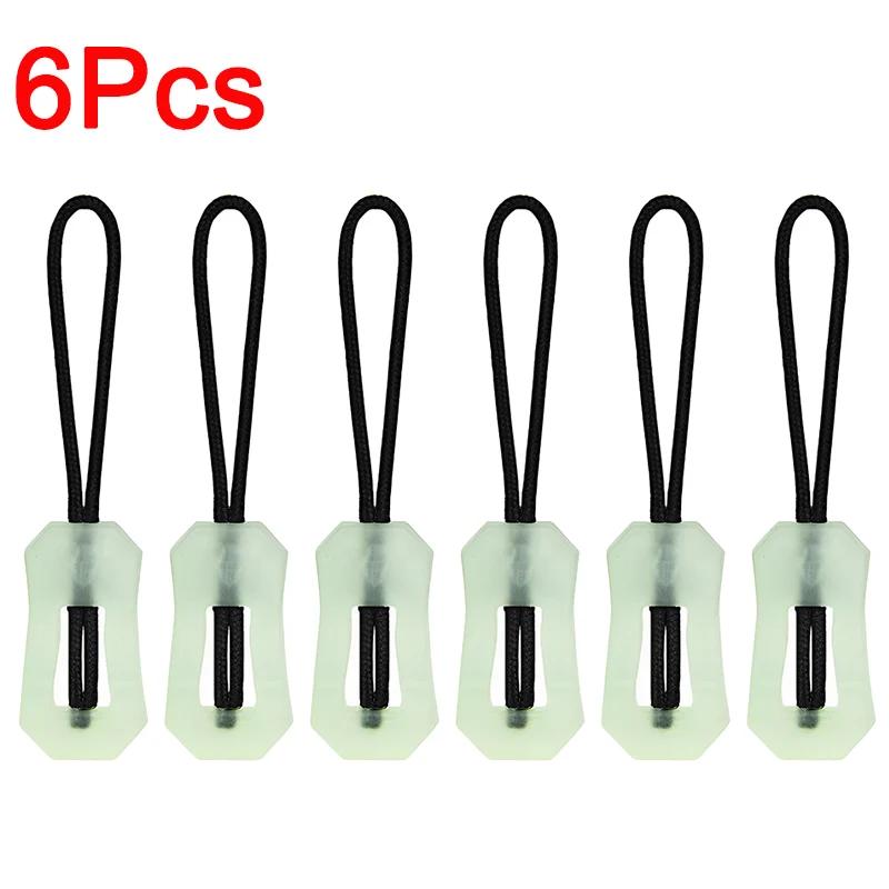 6/1Pcs Luminous Zipper Rope Handle Zipper Rope PVC Slider Head DIY Repair Kit Bags Clothes Zipper Rope Sewing Supplies Accessory