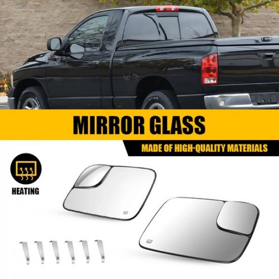 LH RH Heated Towing Mirror Glass For Dodge RAM 1500 2500 3500 Pickup 2005-2009