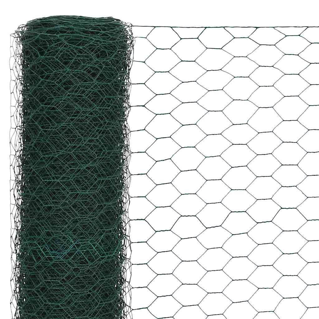 Vidaxl Mesh Fence, Steel and PVC, 25X1.2 M, Green