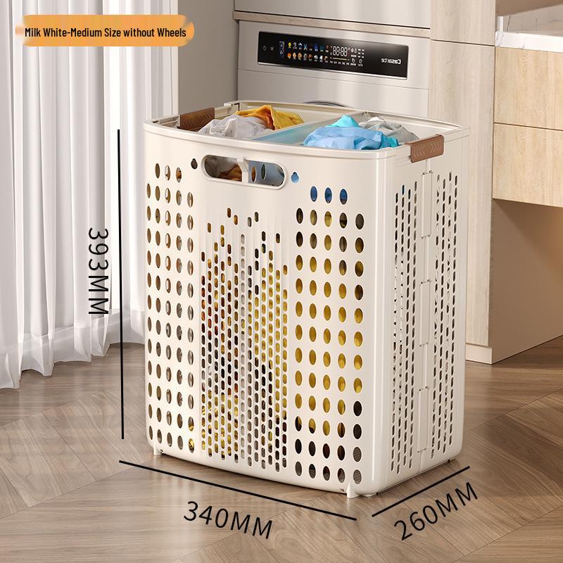 Skládací koš na prádlo s kolečky - Velkokapacitní úložný prostor na špinavé oblečení do koupelny