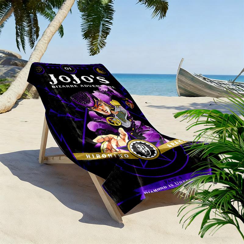 JoJo's Bizarre Adventure: Stardust Crusaders Beach Towel Outdoor Camping Portable for Travel Seaside Outdoor Pool Towel Absorbent Bath Towel Fashion