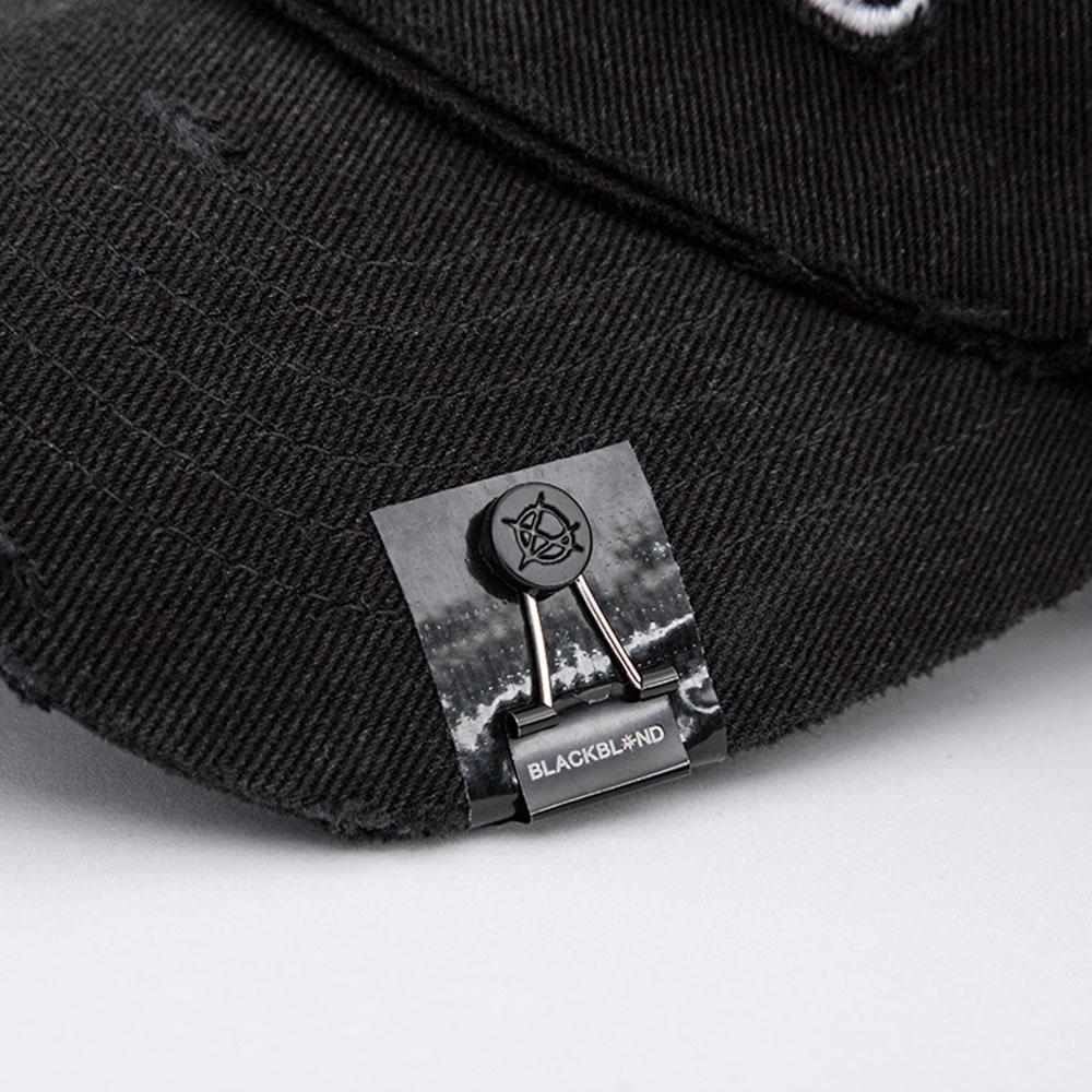BLACKBLOND Vividi Cross Damage Custom Denim Cap (Black)