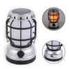 LED Solar Camping Lantern with Handle Rechargeable Retro Camping Light for Emergency Outdoor Camping Hiking Fishing