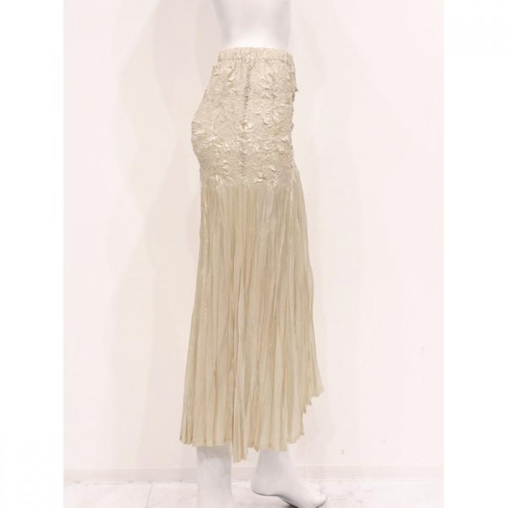 Specchio Rose Pleated Woven Long Skirt 441 244