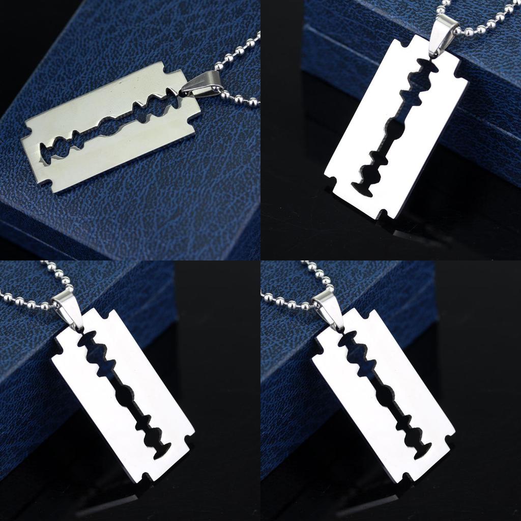 Punk Style Blade Alloy Pendant Necklace With Geometric Design For Men And Women