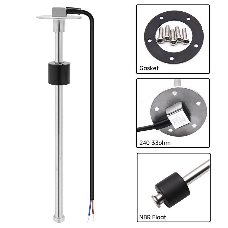 150mm-600mm Water Fuel Level Sensor 0-190Ohm/240-33ohm Sensor for Marine Boat Yacht Car Oil Liquid Tank Fuel Sender Unit Sensors