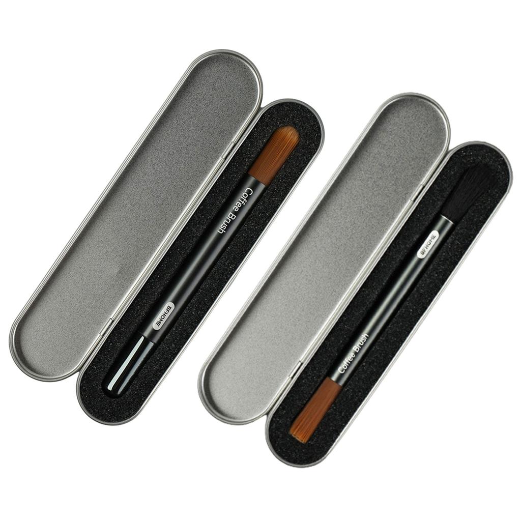 Aluminum Handle Coffee Brush Bar Groove Cleaning Brush Dusting Espresso Long Handle Brush for Bean Grain Coffee