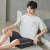 Pajamas Men's Summer Cotton Short Sleeve Shorts 1011 New Summer Thin Outer Wear Men's Large Size Loungewear Set