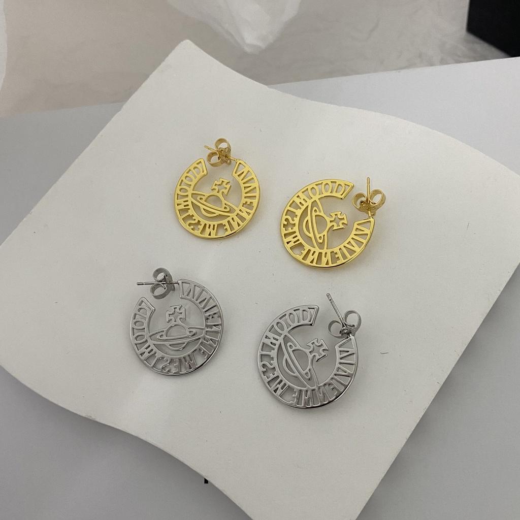 Westwood Hollow Trendy Letter Saturn Earrings Women Gift Fashionable