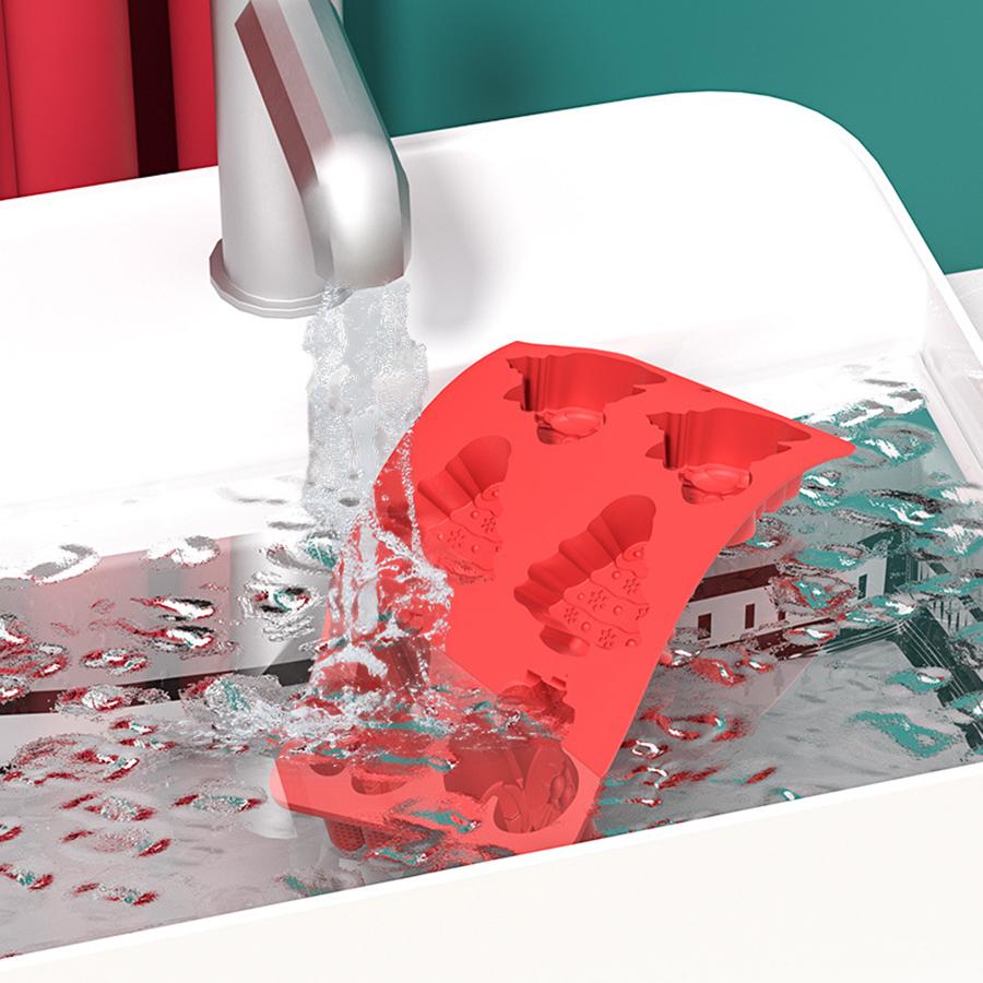 Christmas Silicone Baking Mold Chocolate Baking Mold Santa Clause Xmas Tree Mold for Pudding, Ice Cube, Handmade Soap Cake Decor