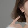 Luxury Trend Stainless Steel Crystal Round Silver Color Hoop Earring for Women Charm Zircon Dangle Earring Wedding Bride Jewelry