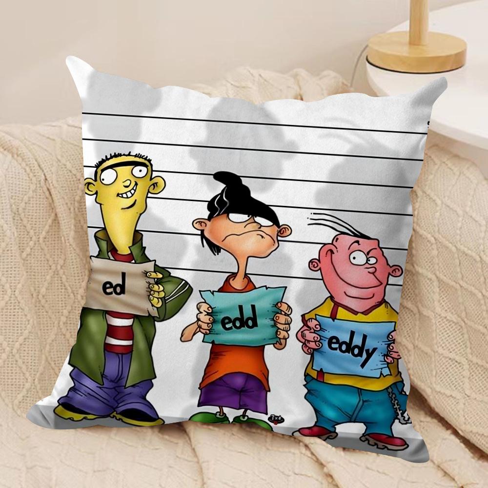 E-Ed Edd N Eddy Cushion Cover Silky Short Plush Double-Sided Printed Pillow Case for Sofa All Seasons Home Decor Gift