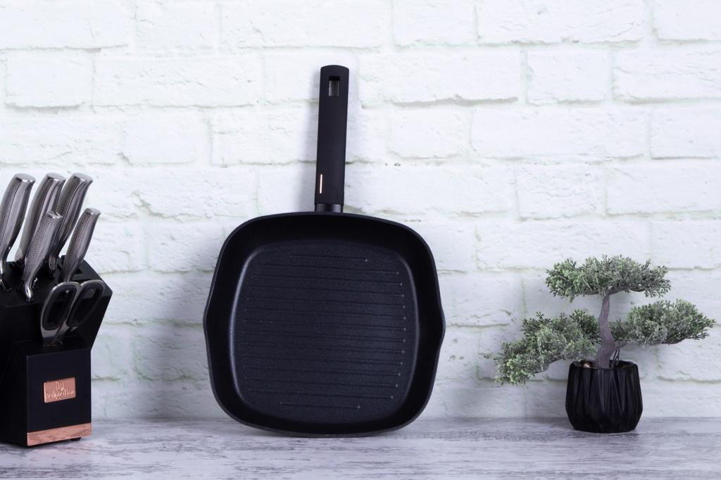 Grill pan with titanium coating, square, 28 , BERLINGER HAUS Monaco BH-7092