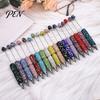 Beaded Ballpoint Pen Diamond Beadable Pens, Bling Rhinestone DIY Bead Pen, Crystal Shaft Decorative Black Ink Pens for Decorations Office School