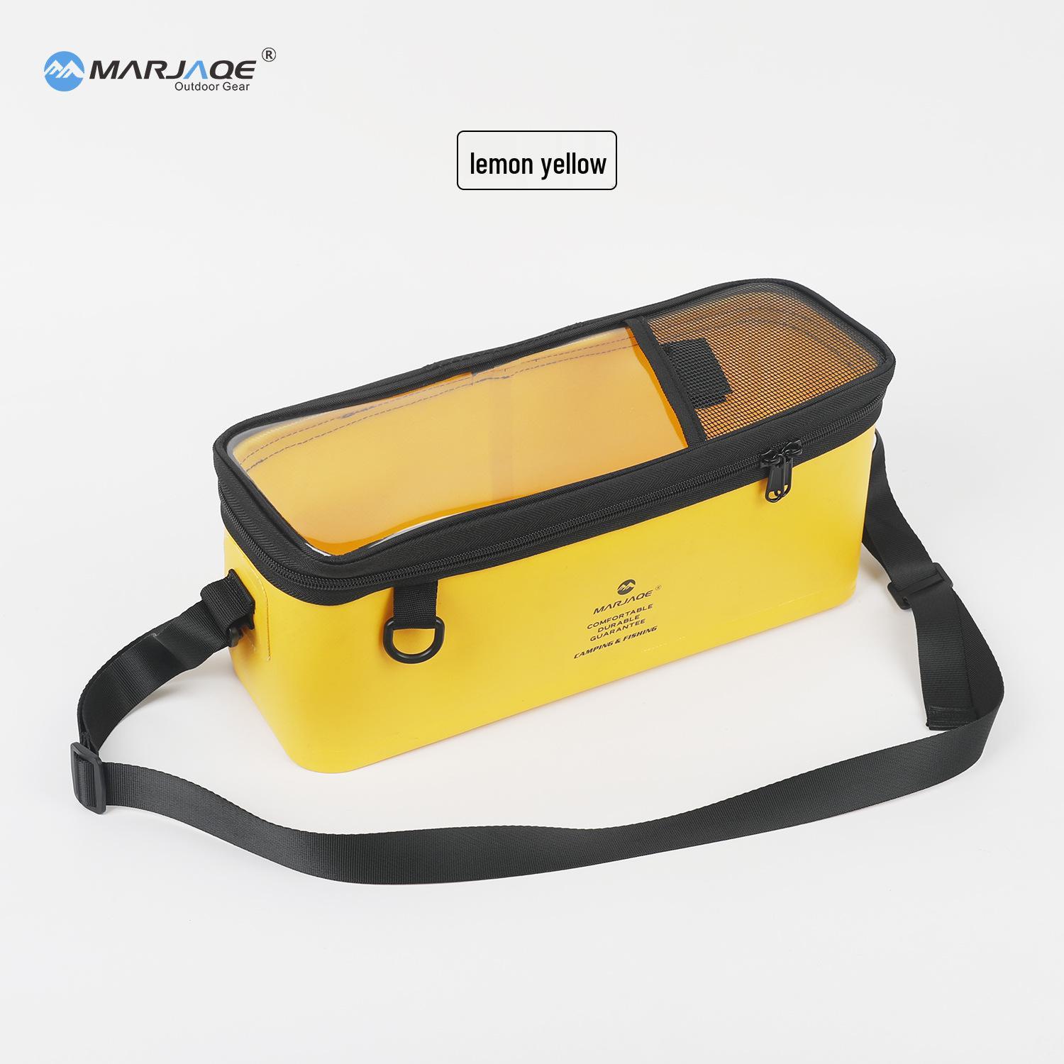 MARJAQE Fishing Tackle Storage Single Shoulder Bag - Durable PVC Mesh with Steel Ring