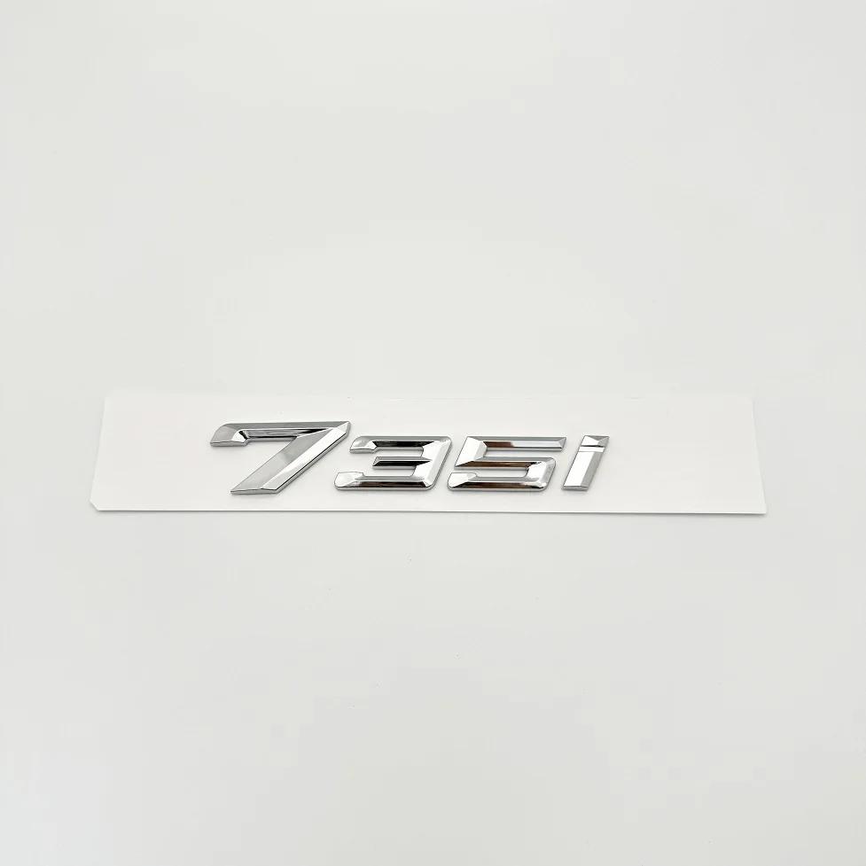 ABBS1 New Font Numbers Letters 735i 740i 760i 735Li 740Li XDrive Chrome Silver Black ABS Emblem for 7 Series Car Trunk Logo Sticker